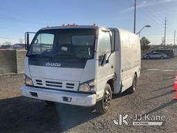 (Charlotte, MI) 2006 Isuzu NPR Spray Truck Runs, Moves, Jump To Start