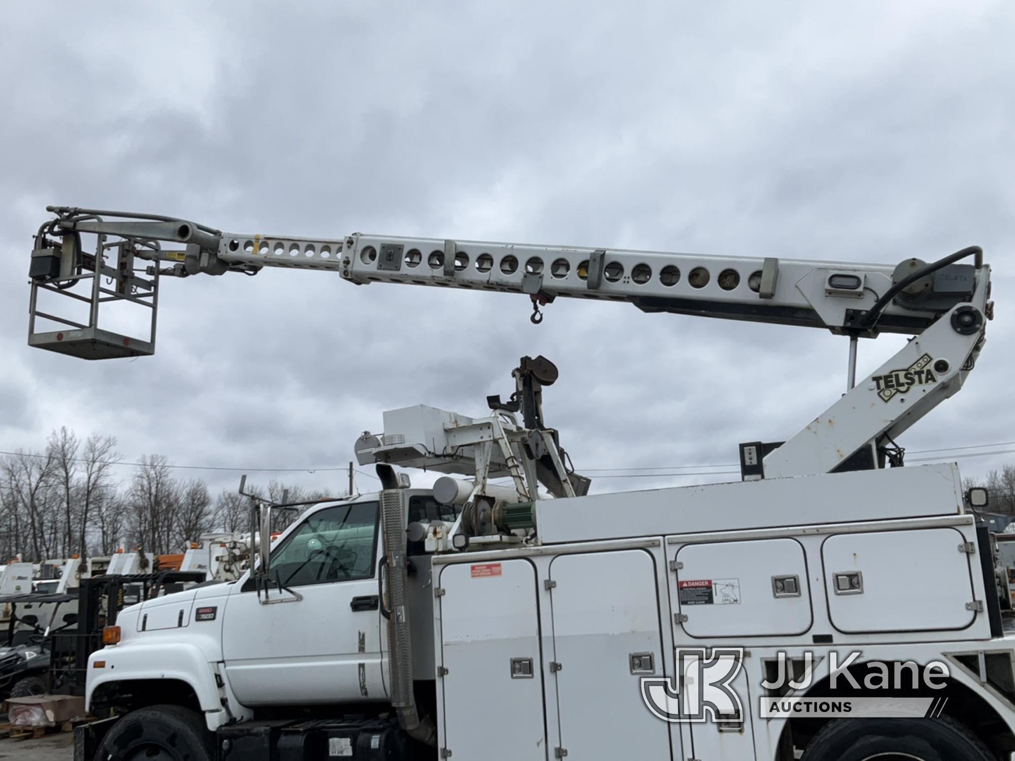 (Rome, NY) Telsta T40C, Telescopic Non-Insulated Cable Placing Bucket Truck mounted on 2001 GMC C750