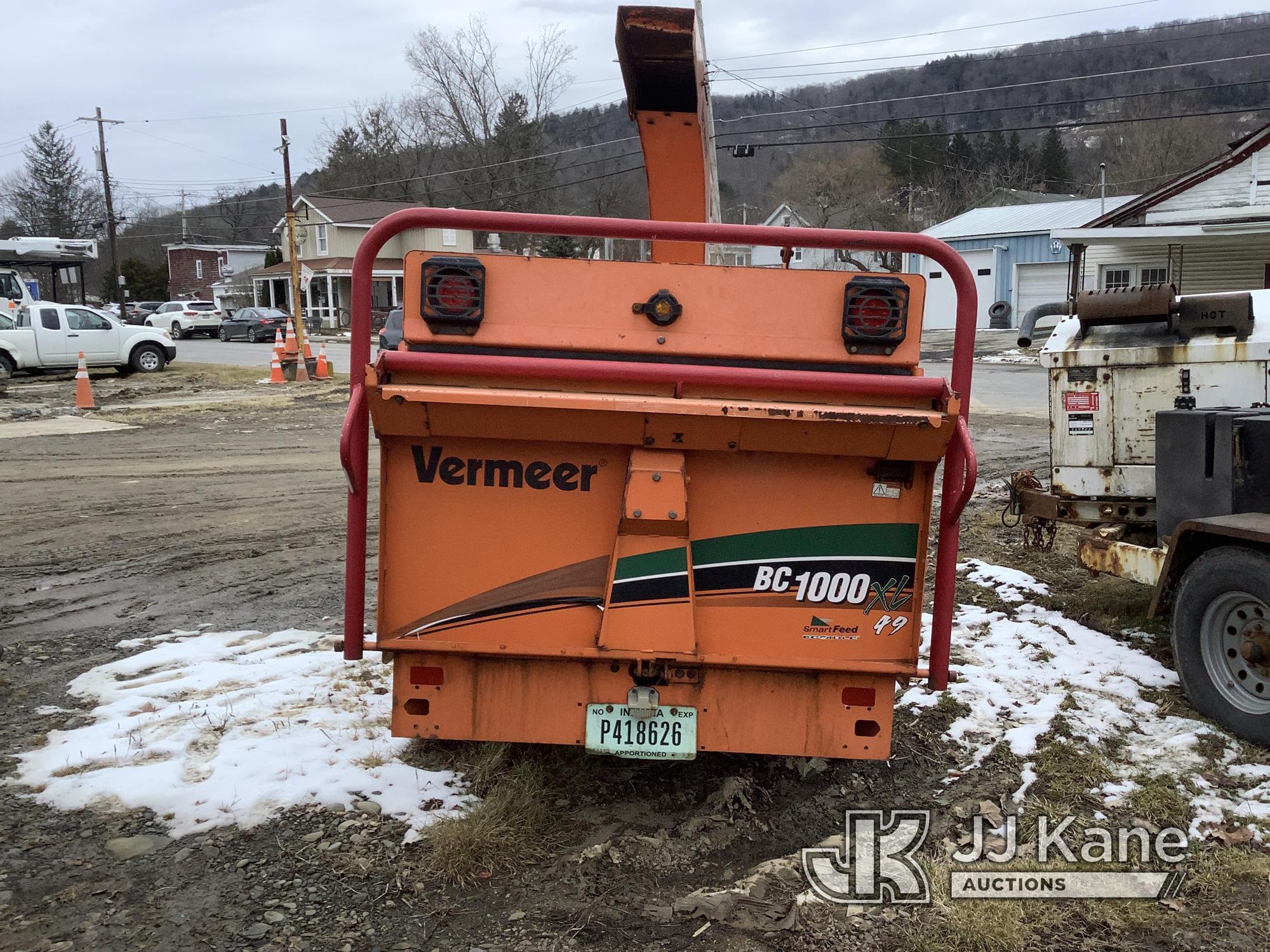 (Deposit, NY) 2015 Vermeer BC1000XL Chipper (12in Drum), trailer mtd Not Running, Condition Unknown,