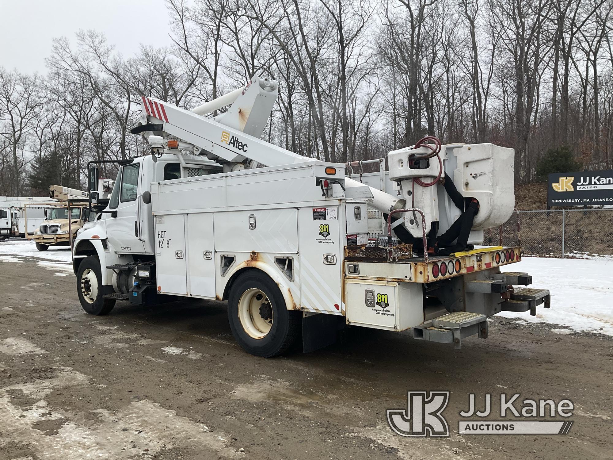 (Shrewsbury, MA) Altec TA40, Articulating & Telescopic Bucket Truck mounted behind cab on 2016 Inter