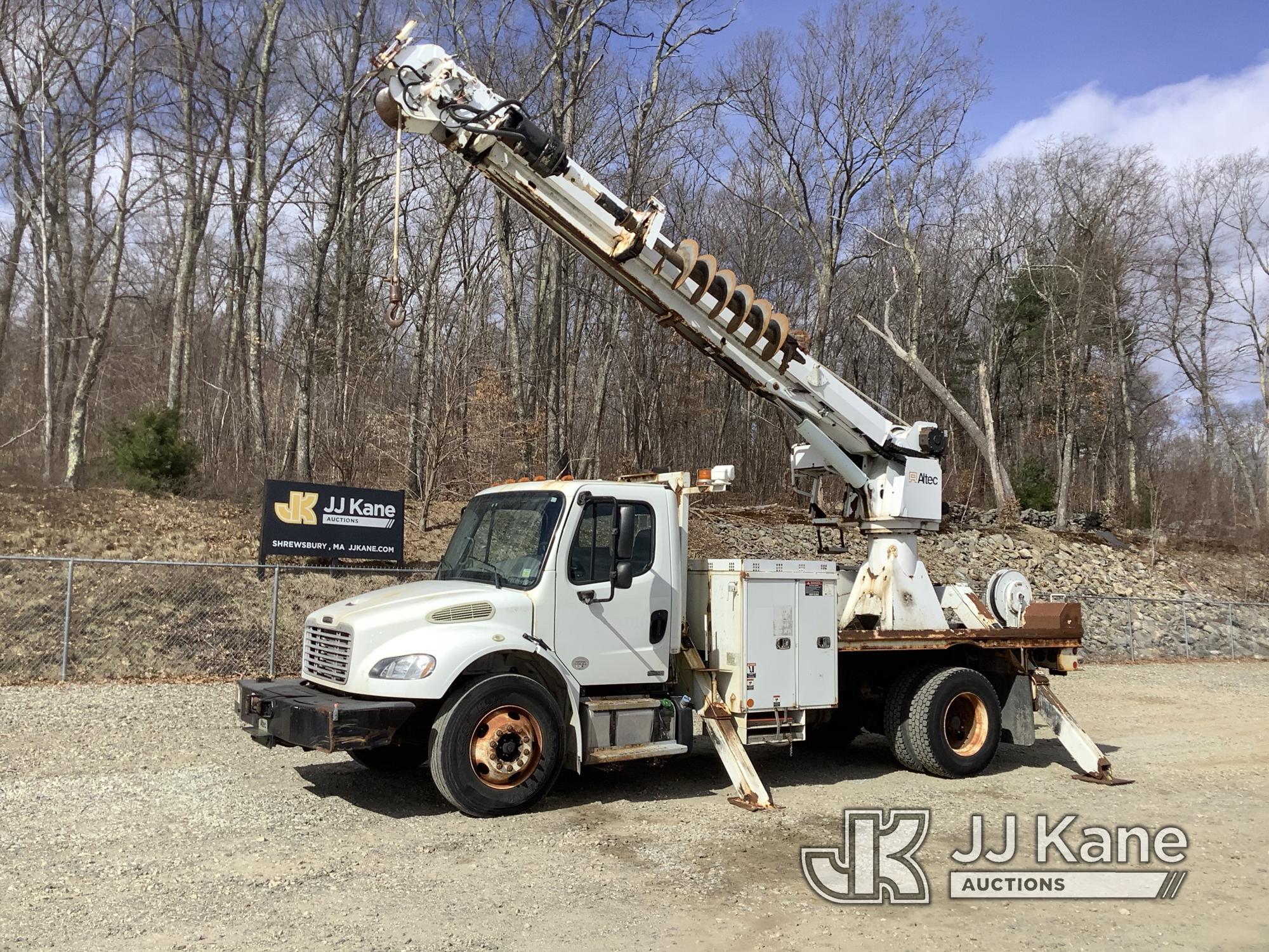 (Shrewsbury, MA) Altec DC47TR, Digger Derrick rear mounted on 2011 Freightliner M2 106 Flatbed/Utili