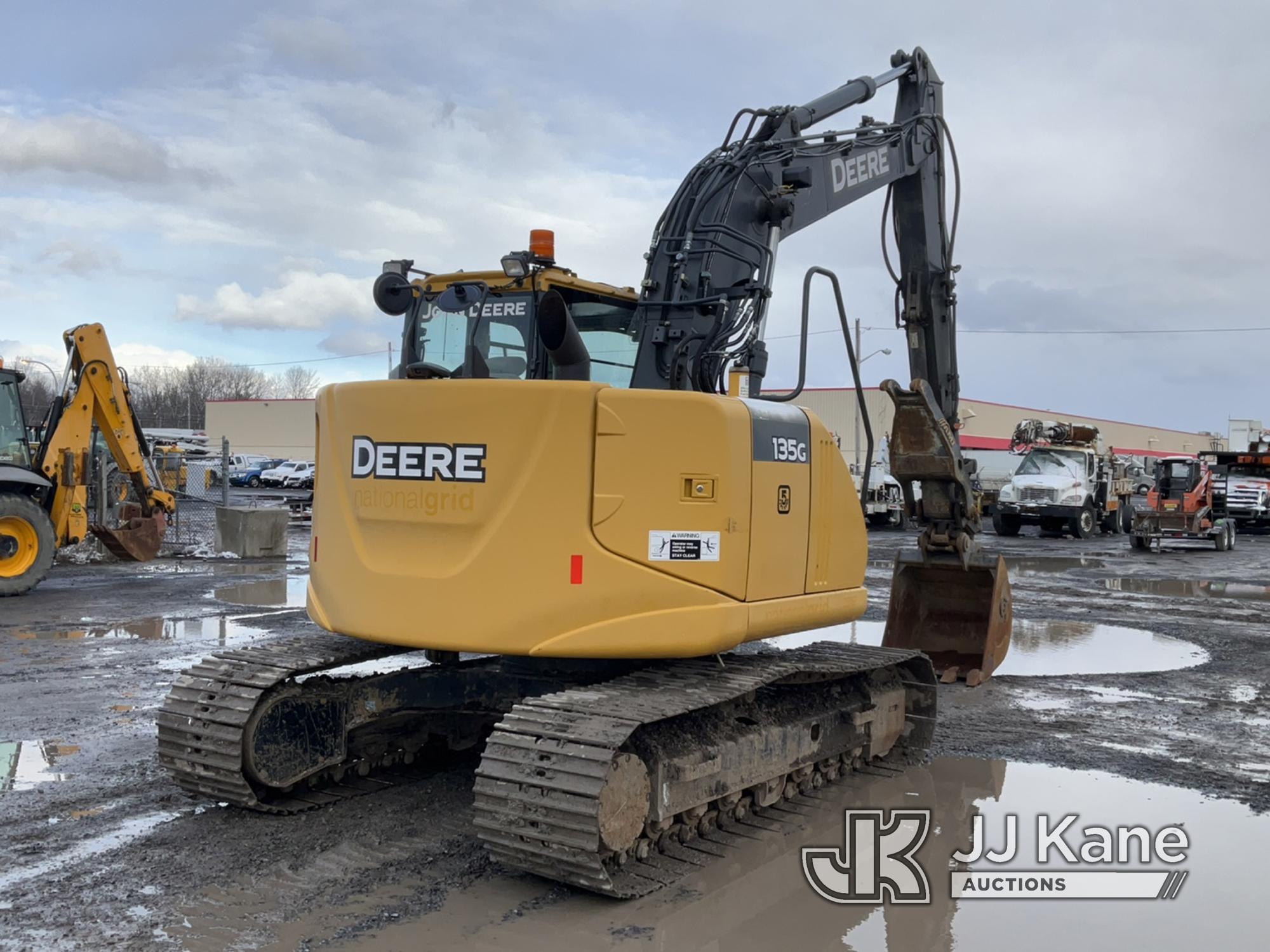 (Rome, NY) 2015 John Deere 135G Hydraulic Excavator Runs, Moves & Operates, Hand Grab Handle Damaged