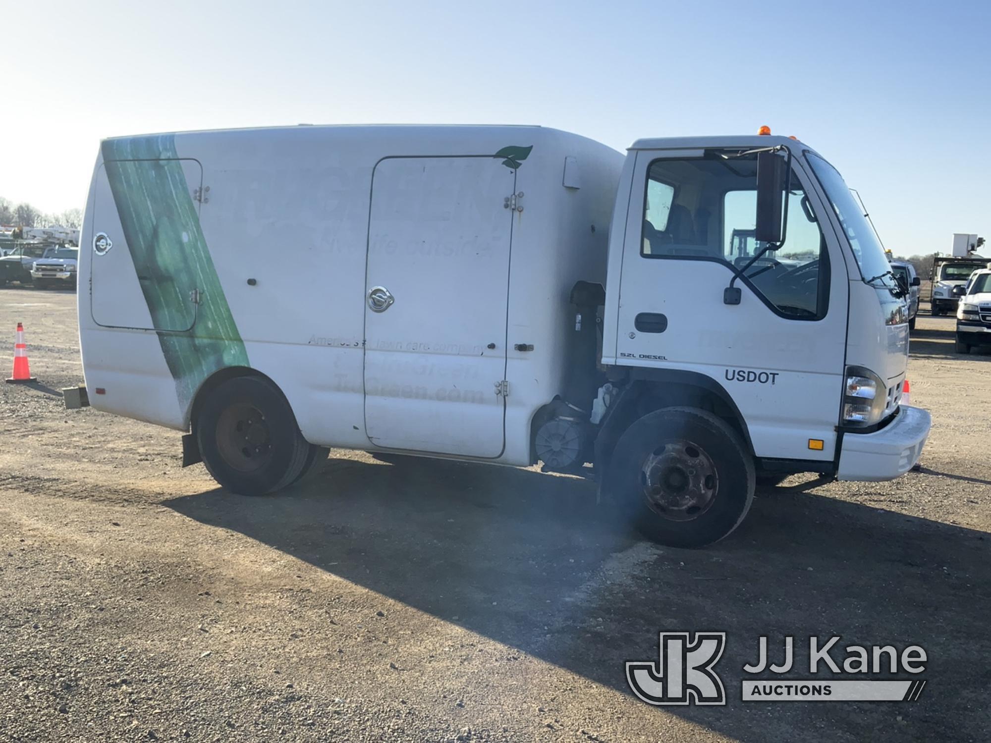 (Charlotte, MI) 2006 Isuzu NPR Spray Truck Runs, Moves, Jump To Start