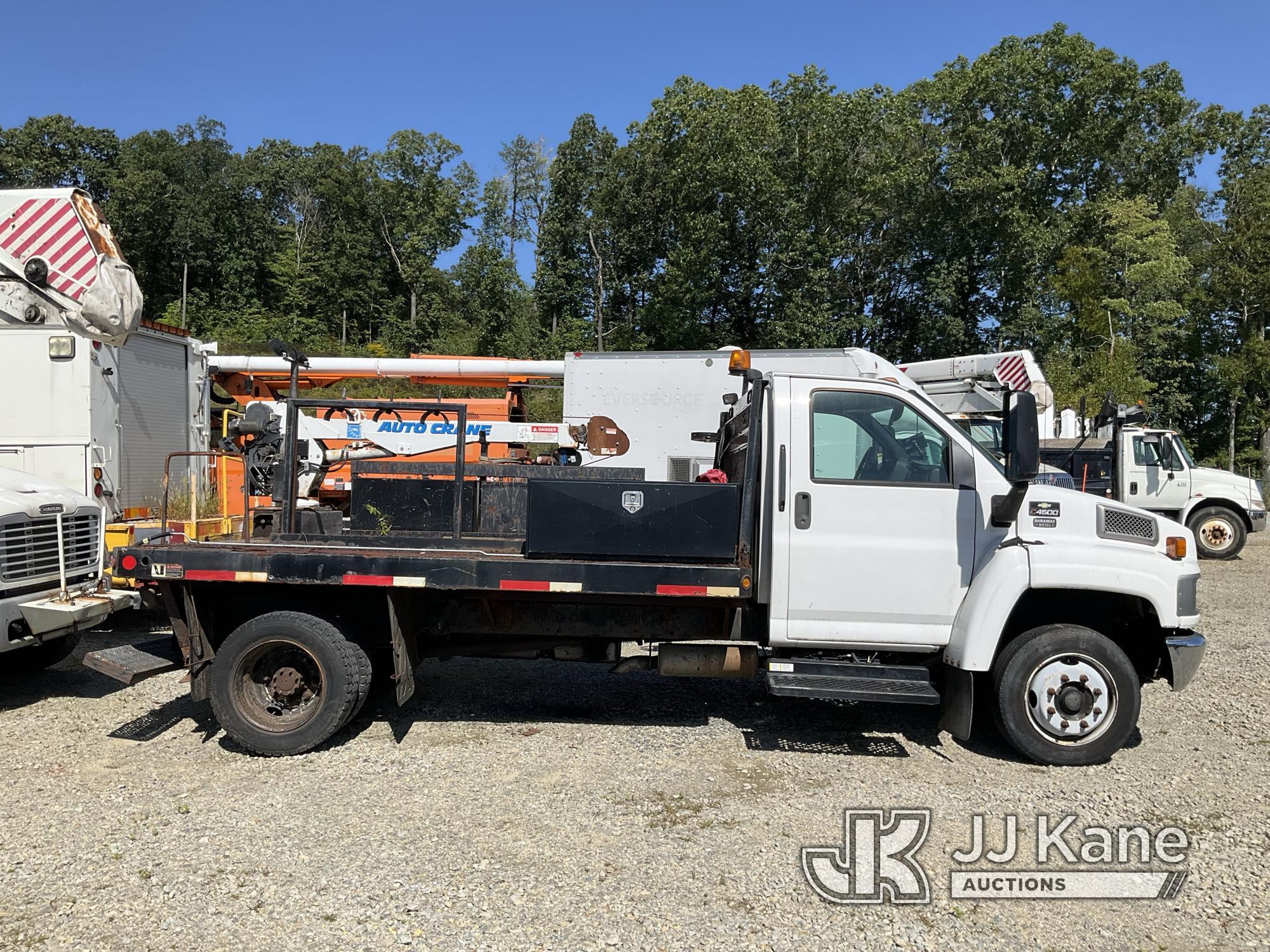 (Shrewsbury, MA) 2006 Chevrolet C4500 Flatbed Truck Not Running, Cranks, Drivetrain & Crane Conditio