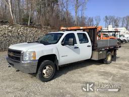 (Shrewsbury, MA) 2012 Chevrolet Silverado 3500HD 4x4 Flatbed Truck Runs & Moves) (Bad Frame, Frame R