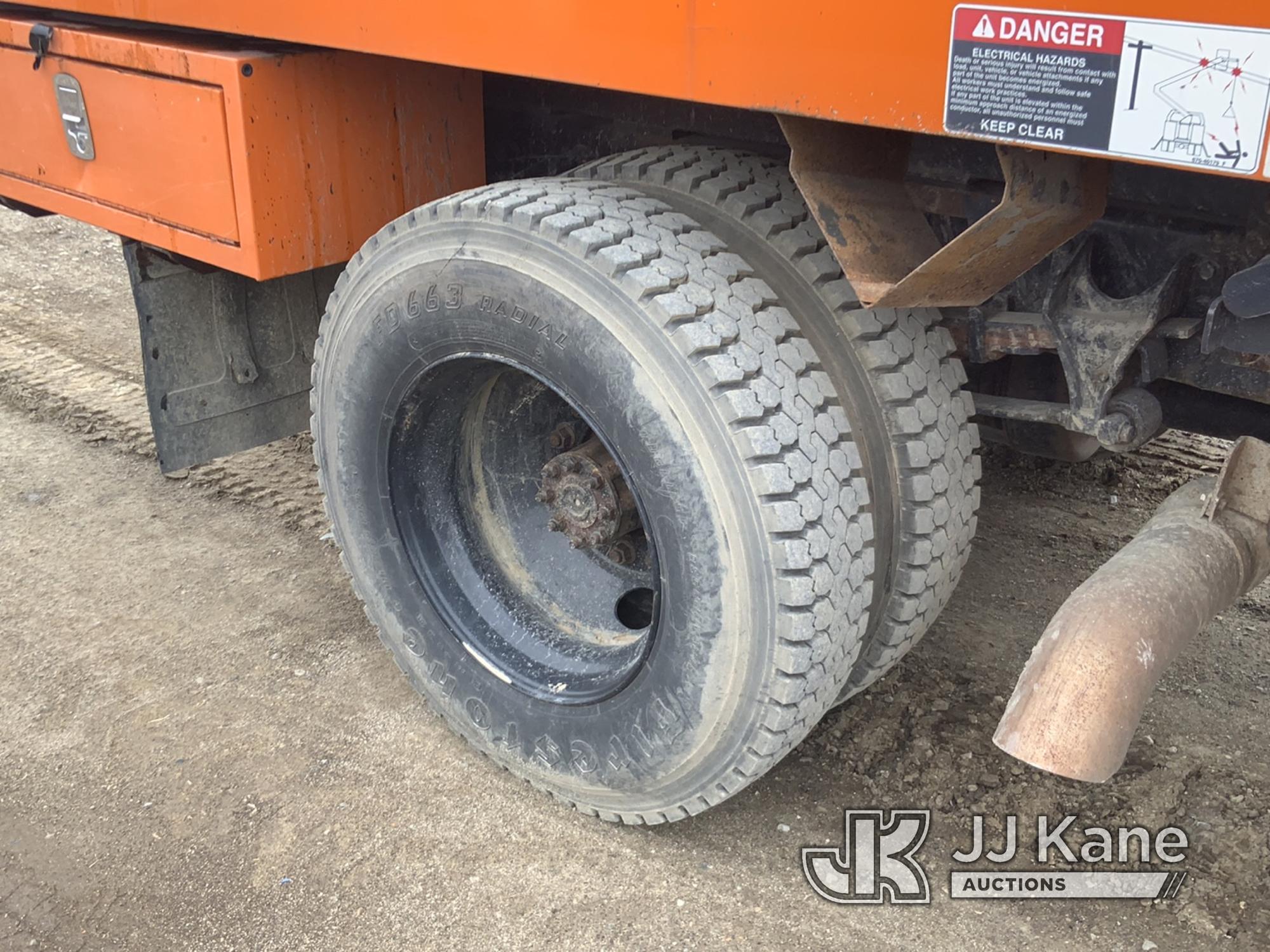 (Charlotte, MI) Altec LR756, Over-Center Bucket Truck mounted behind cab on 2013 Ford F750 Chipper D