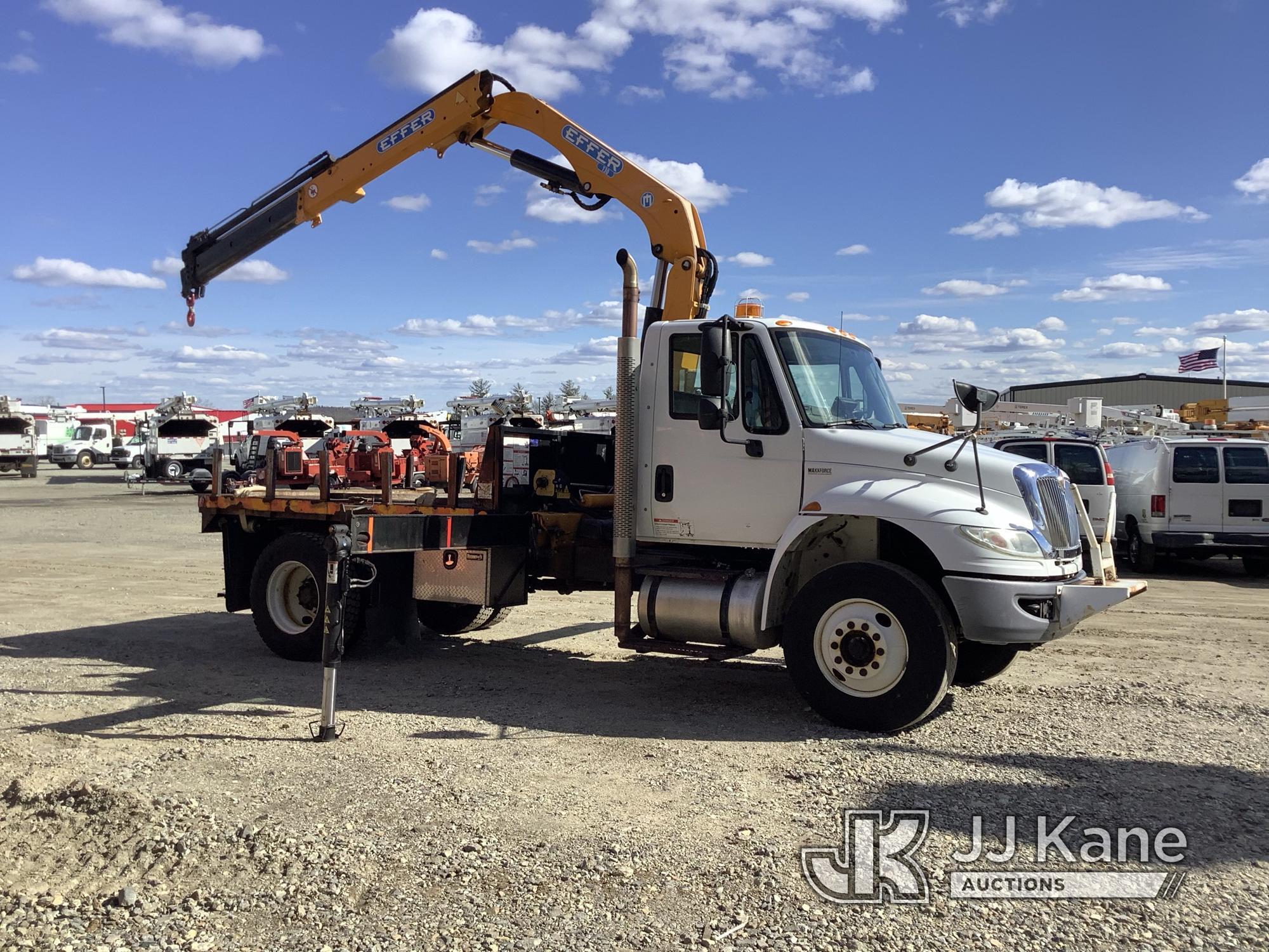 (Shrewsbury, MA) Effer 130/2S, Knuckleboom Crane mounted behind cab on 2015 International 4300 DuraS