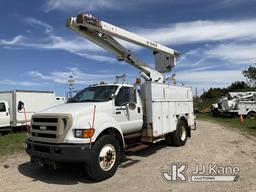 (Bellport, NY) Terex/HiRanger SC42, Over-Center Bucket Truck center mounted on 2007 Ford F750 Utilit