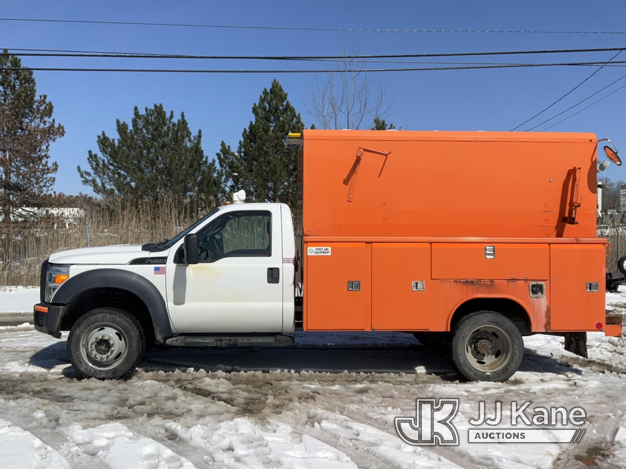 (Rome, NY) 2011 Ford F450 4x4 Enclosed Service Truck Runs & Moves, Body & Rust Damage