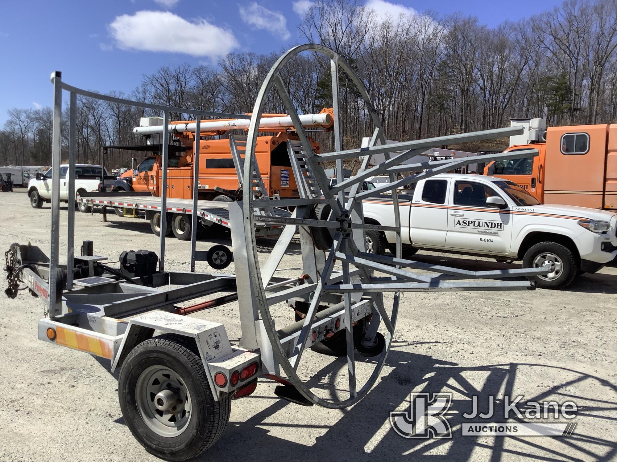 (Shrewsbury, MA) 2010 Purdy Bilt Galvanized Rotating PVC Coil Pipe Trailer Operates