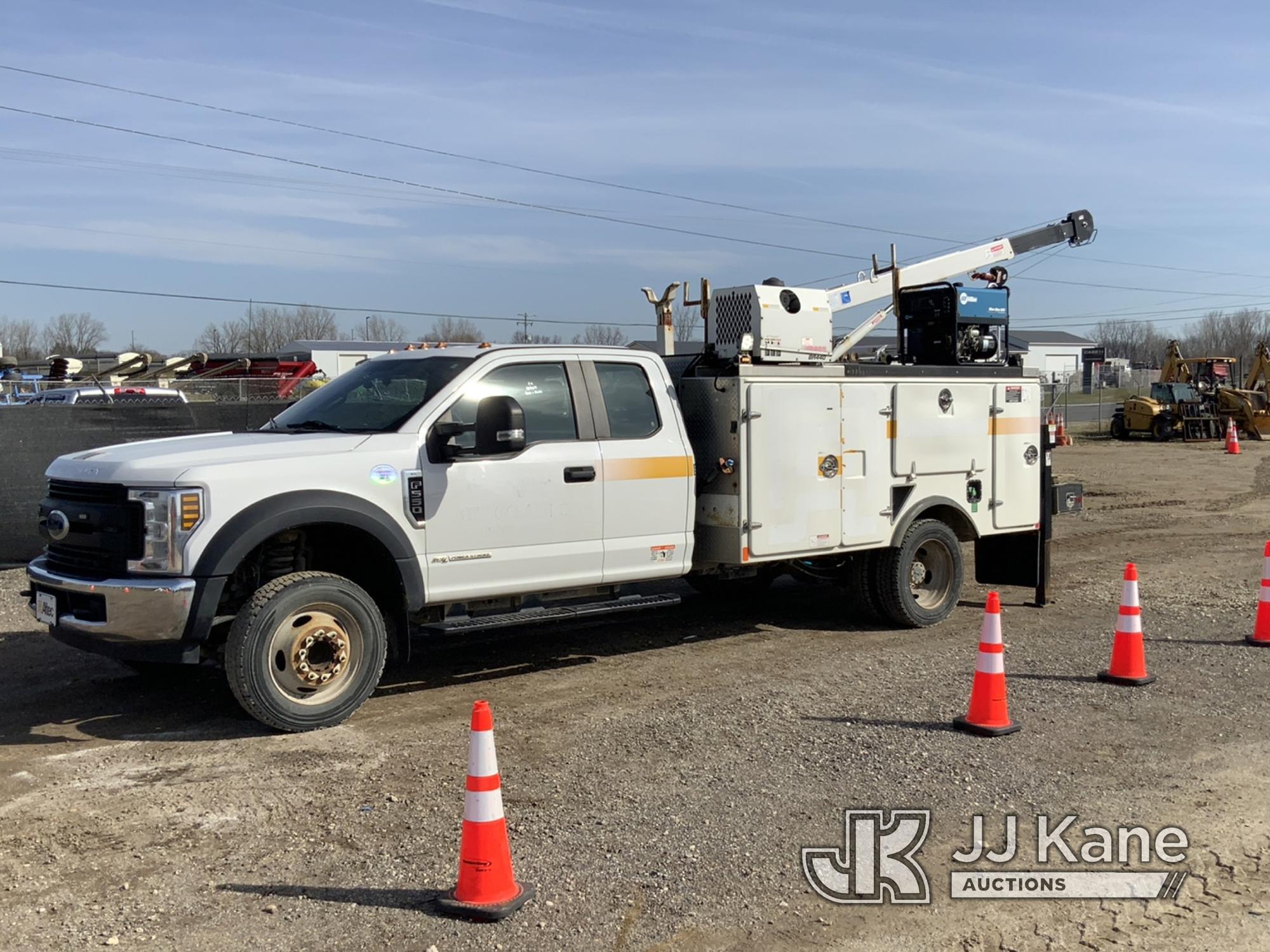 (Charlotte, MI) Autocrane HC5, Material Crane rear mounted on 2019 Ford F550 Mechanics Service Truck