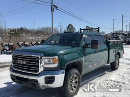 (Rome, NY) 2018 GMC Sierra 3500HD 4x4 Crew-Cab Service Truck Runs & Moves, Body & Rust Damage