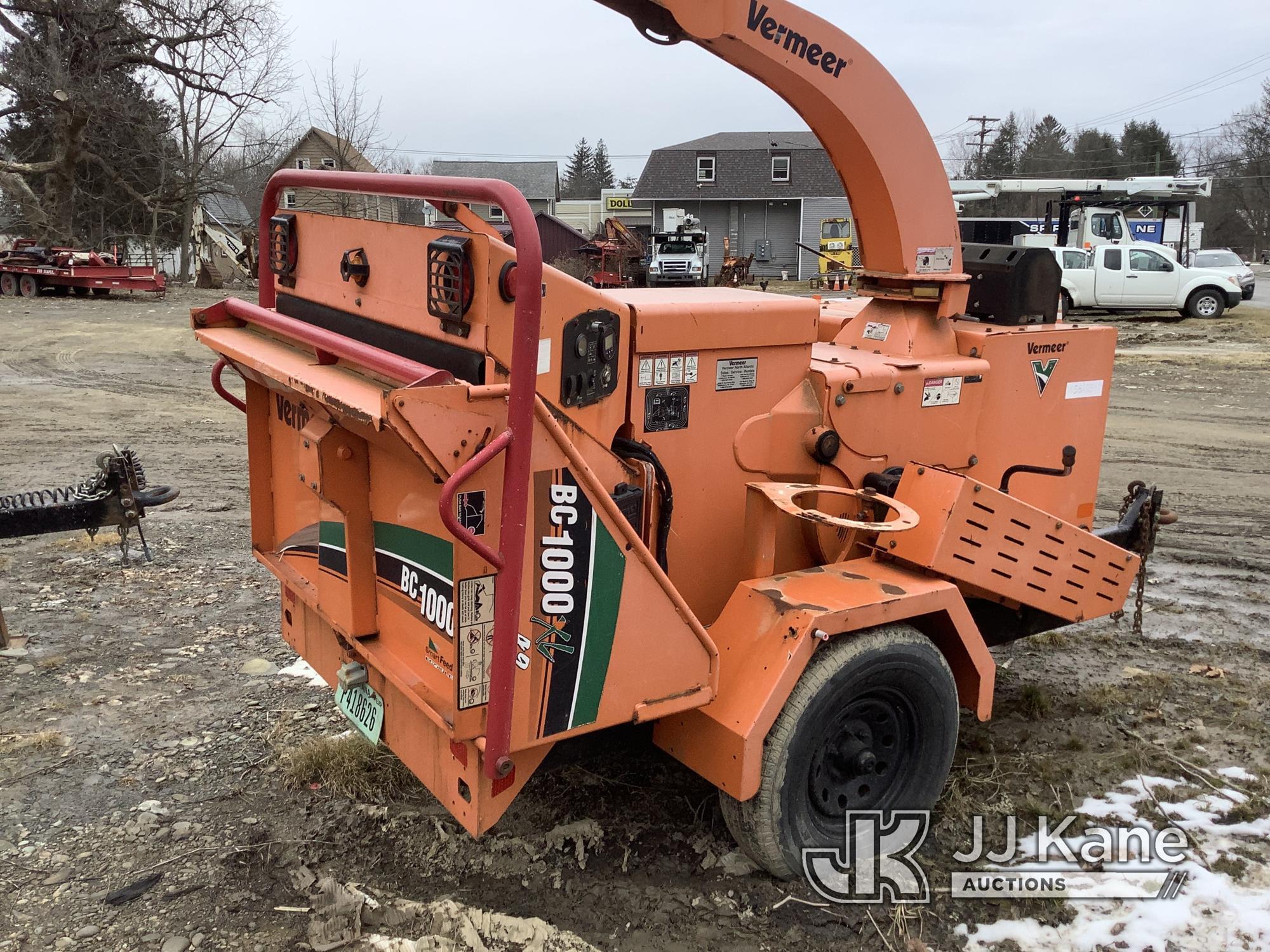 (Deposit, NY) 2015 Vermeer BC1000XL Chipper (12in Drum), trailer mtd Not Running, Condition Unknown,