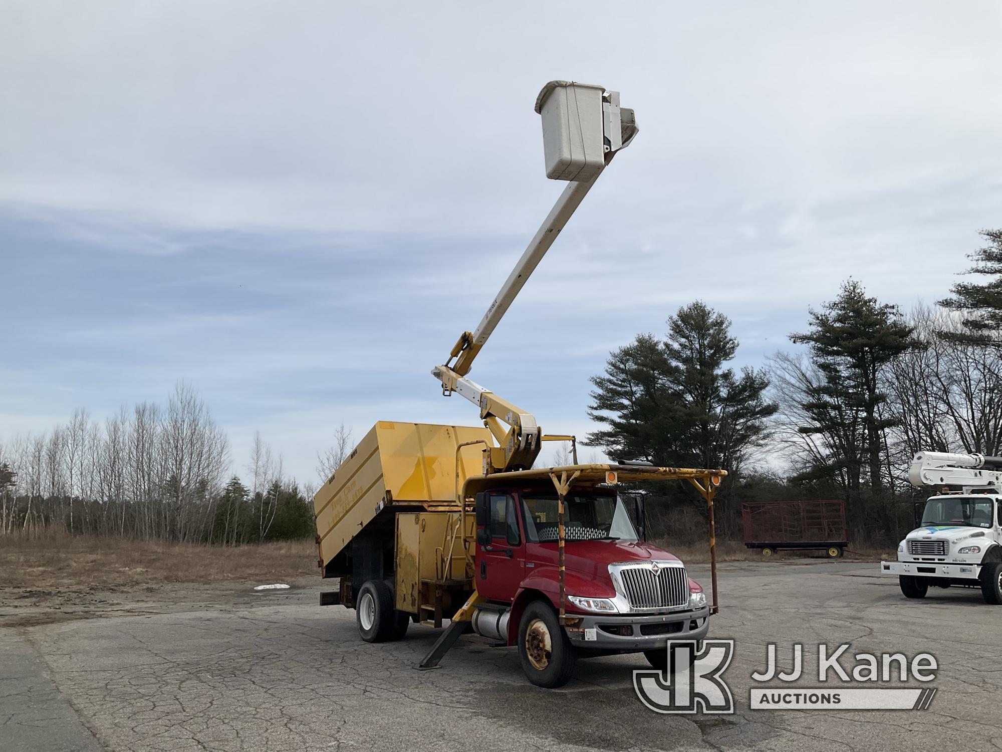 (Wells, ME) HiRanger XT60, Over-Center Bucket Truck mounted behind cab on 2012 International 4300 Ch