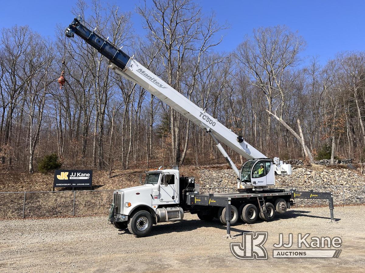 (Shrewsbury, MA) Manitex TC50155, Hydraulic Truck Crane rear mounted on 2017 Peterbilt 365 Tri-Axle