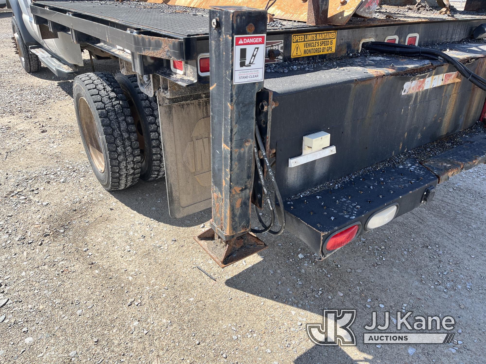 (Smock, PA) 2011 Ford F450 4x4 Extended-Cab Flatbed/Utility Truck Runs, Moves & Crane Operates, Outr