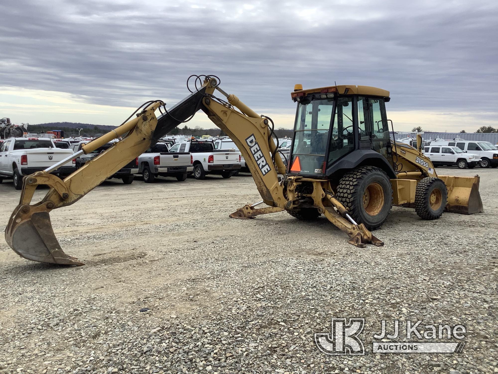 (Shrewsbury, MA) 2004 John Deere 310SG 4x4 Tractor Loader Backhoe No Title) (Runs, Moves & Operates