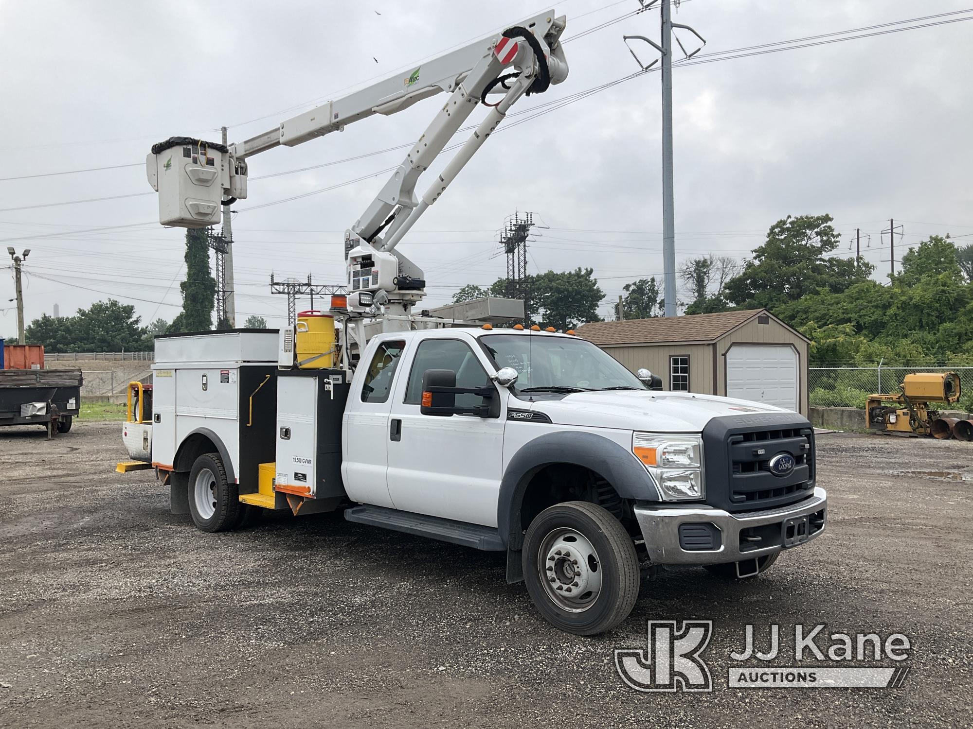 (Plymouth Meeting, PA) Altec AT40G, Articulating & Telescopic Bucket Truck mounted behind cab on 201