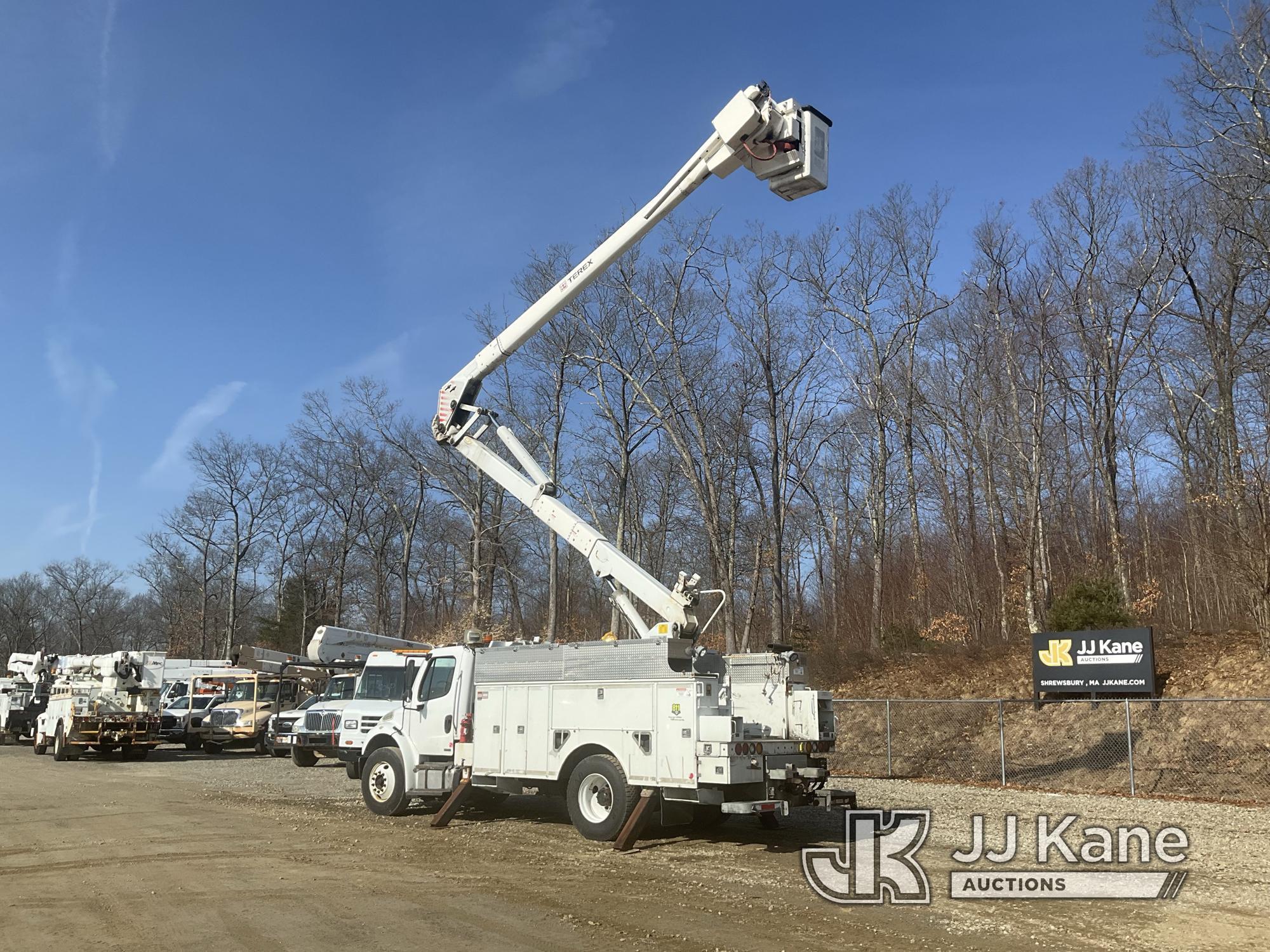 (Shrewsbury, MA) HiRanger HR52-MH, Material Handling Bucket Truck rear mounted on 2012 Freightliner