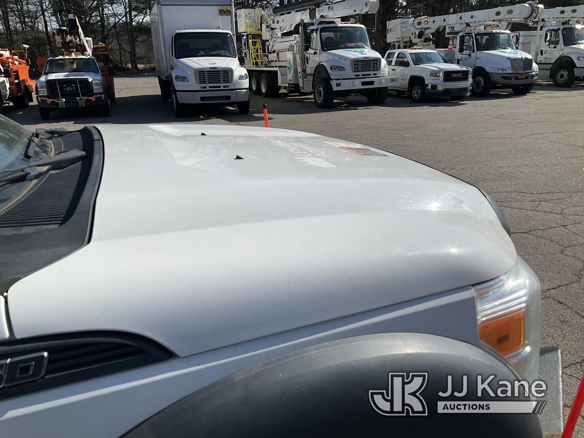 (Wells, ME) Altec AT37G, Articulating & Telescopic Bucket Truck mounted behind cab on 2013 Ford F550