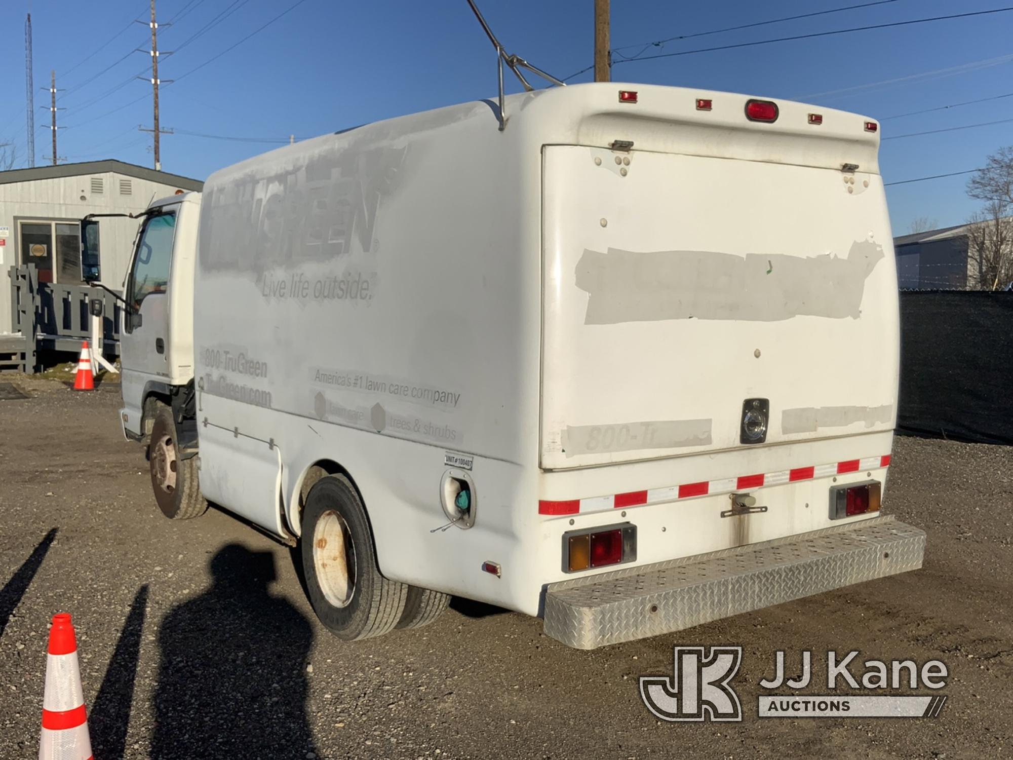 (Charlotte, MI) 2006 Isuzu NPR Spray Truck Runs, Moves, Jump To Start