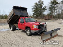 (Wells, ME) 2009 GMC Sierra 3500HD 4x4 Dump Truck Runs & Moves) (Check Engine Light On) (Rust/Body D