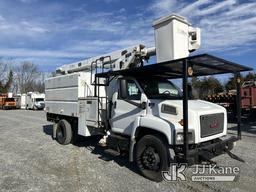 (Hagerstown, MD) Altec LRV55, Over-Center Bucket Truck mounted on 2008 GMC C7500 Chipper Dump Truck