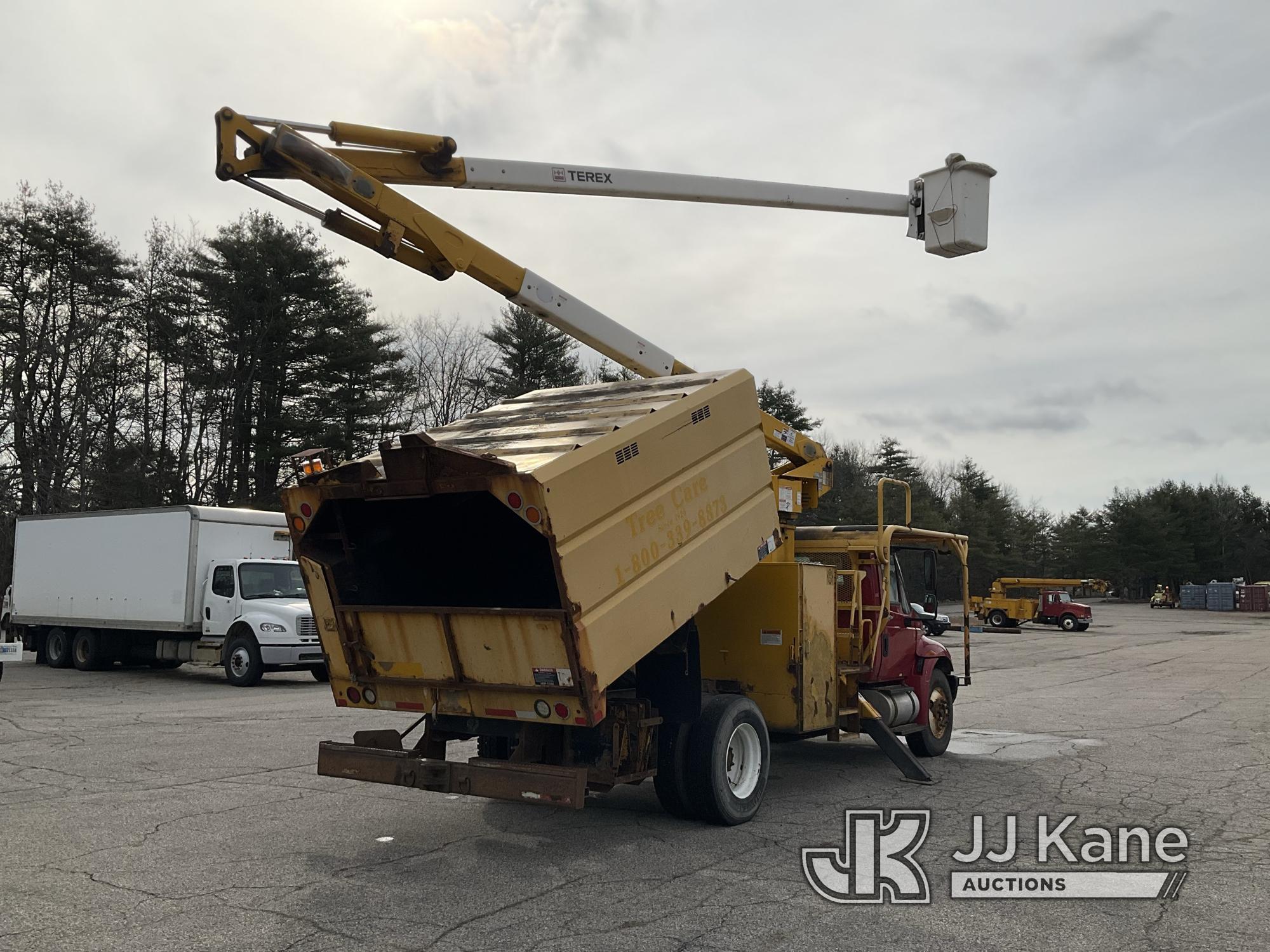 (Wells, ME) HiRanger XT60, Over-Center Bucket Truck mounted behind cab on 2012 International 4300 Ch