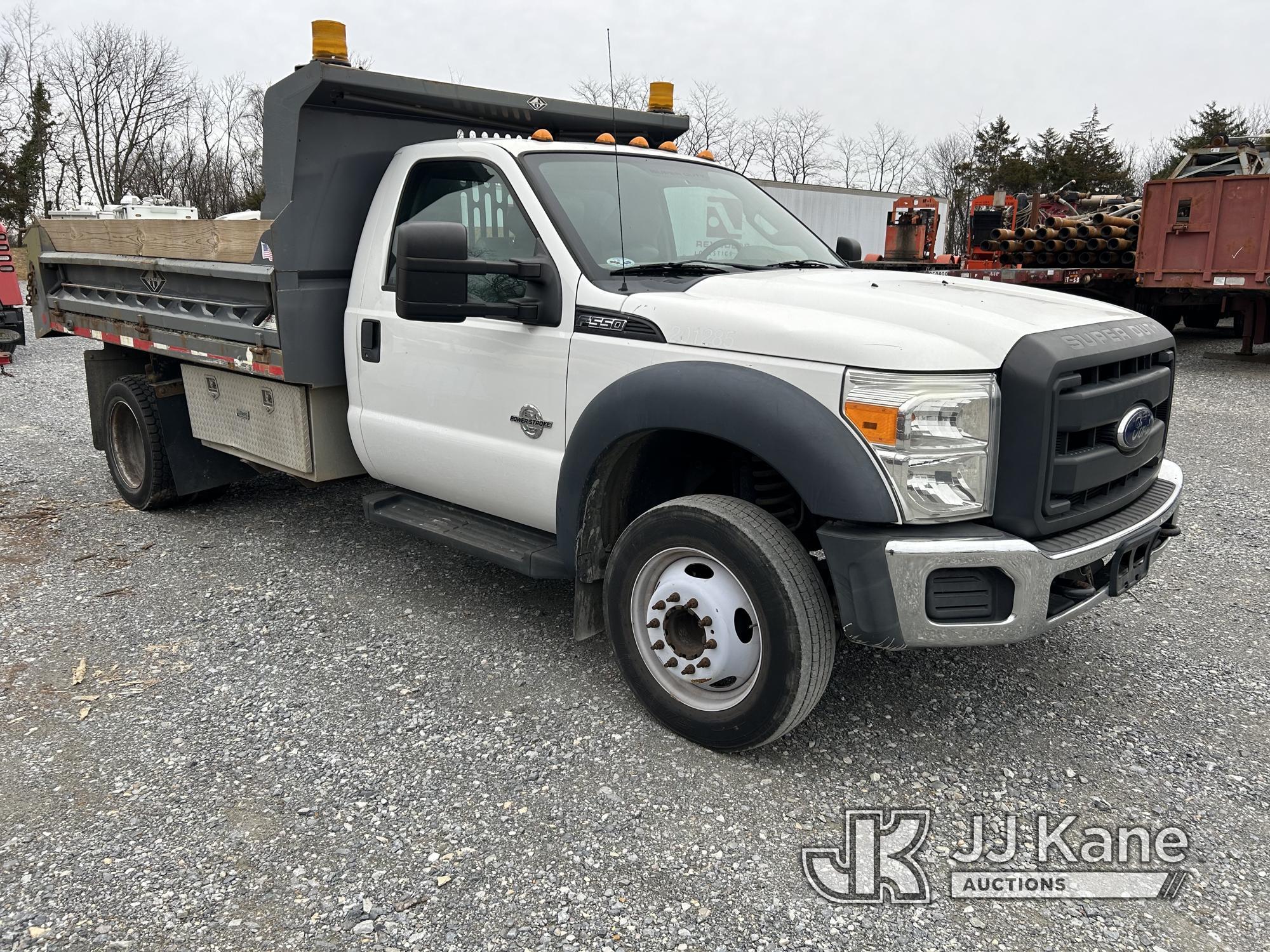 (Hagerstown, MD) 2015 Ford F550 Dump Truck Not Running, Engine Damage, Condition Unknown, Rust & Bod