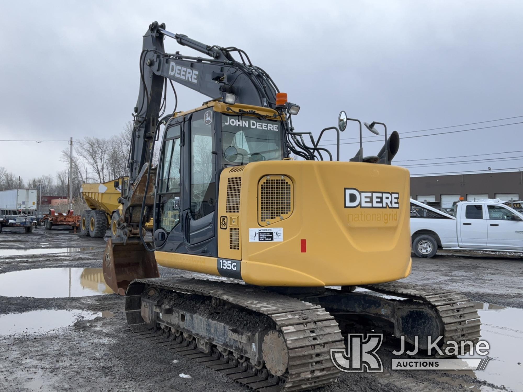 (Rome, NY) 2015 John Deere 135G Hydraulic Excavator Runs, Moves & Operates, Hand Grab Handle Damaged