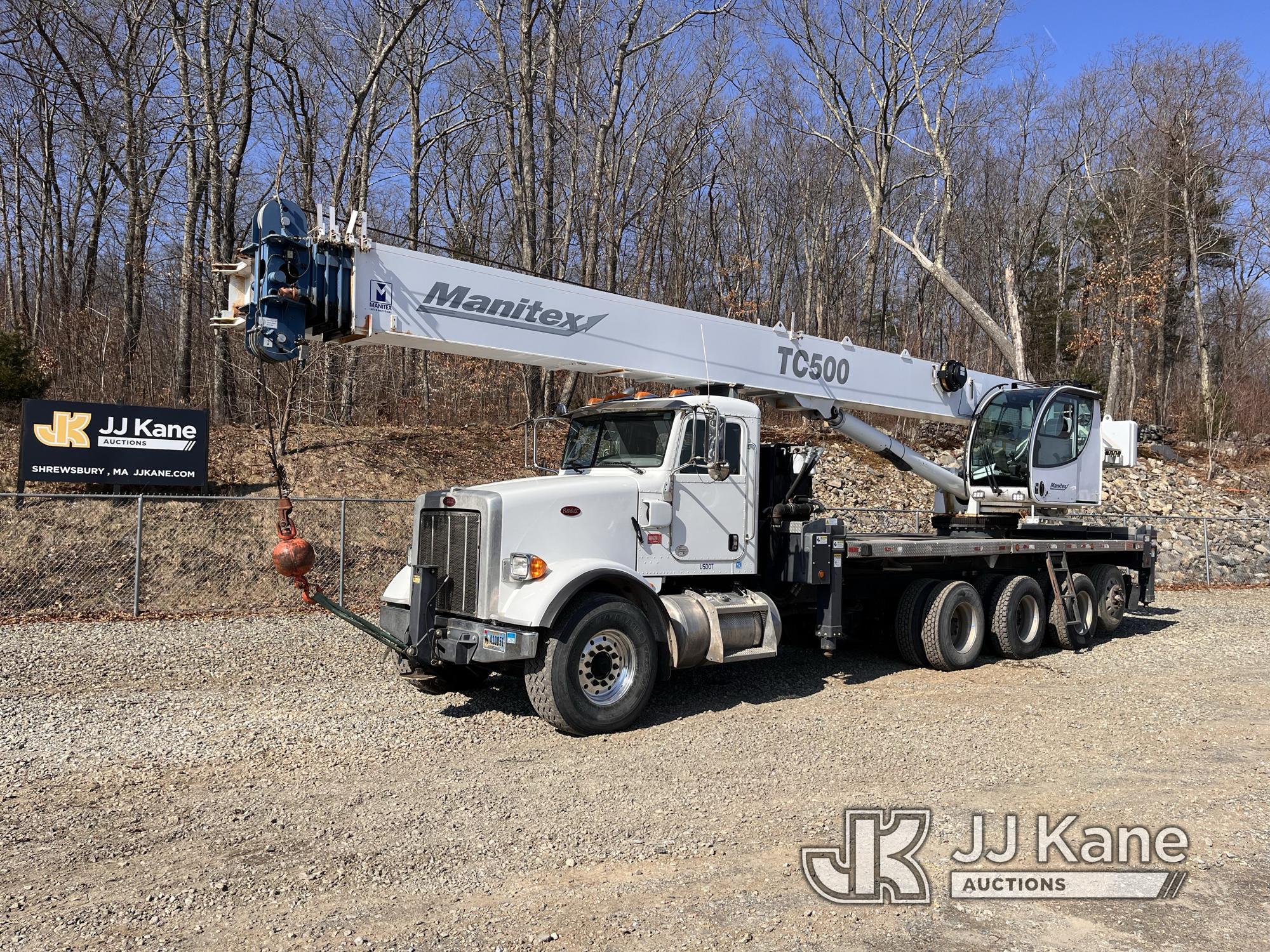 (Shrewsbury, MA) Manitex TC50155, Hydraulic Truck Crane rear mounted on 2017 Peterbilt 365 Tri-Axle