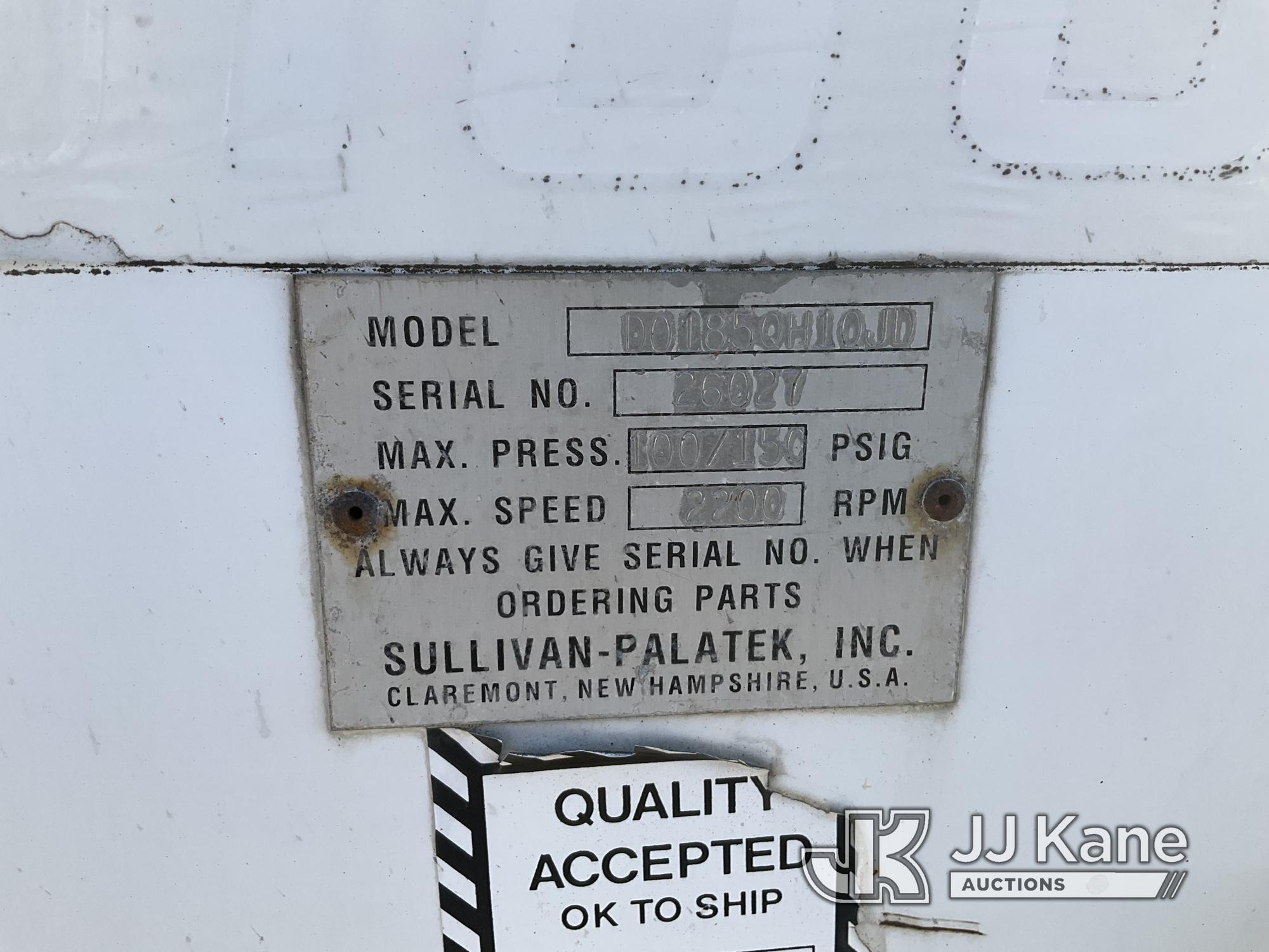 (Shrewsbury, MA) 2006 Sullivan-Palatec D0185QH10JD Air Compressor, trailer mtd No Title) (Runs, Does