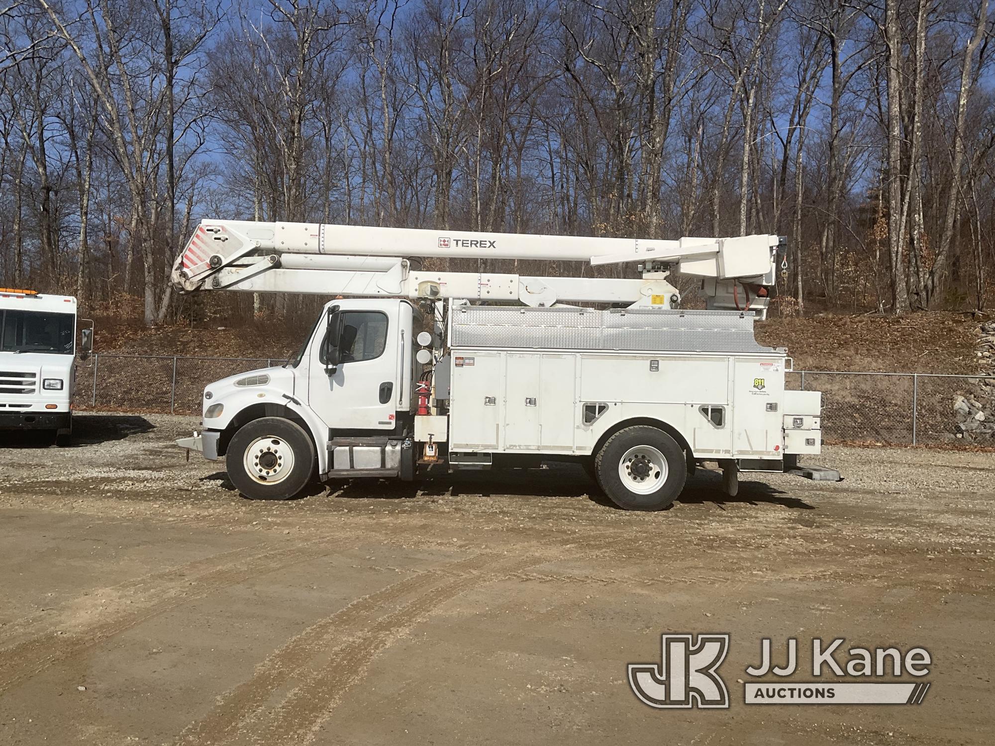 (Shrewsbury, MA) HiRanger HR52-MH, Material Handling Bucket Truck rear mounted on 2012 Freightliner