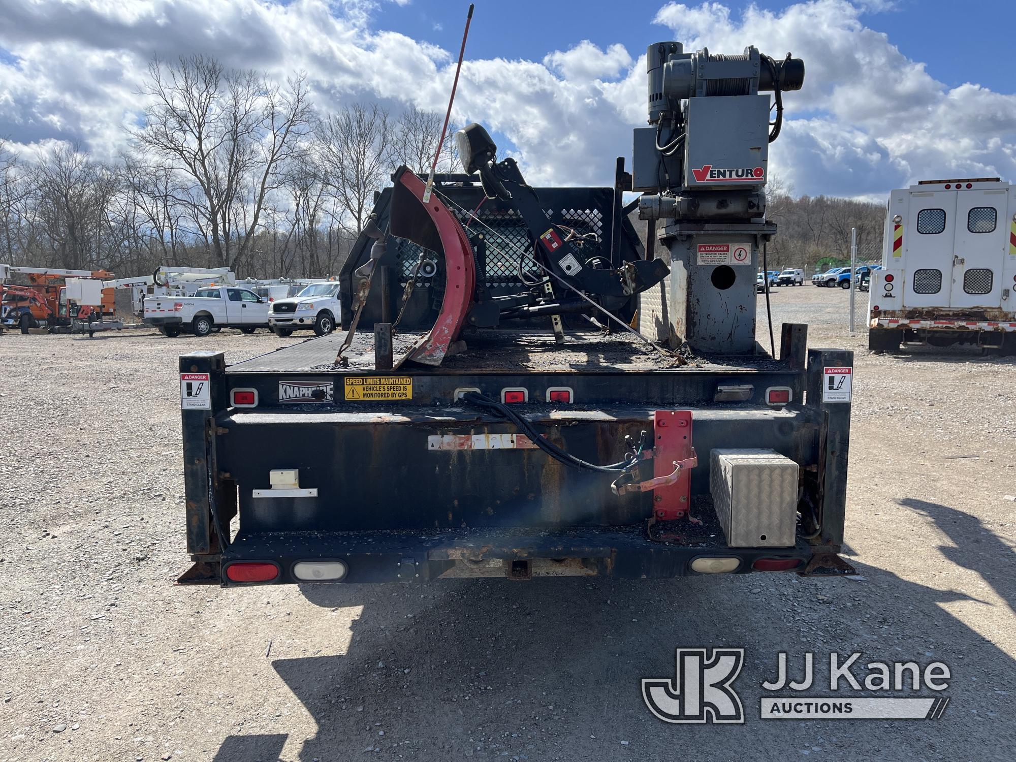 (Smock, PA) 2011 Ford F450 4x4 Extended-Cab Flatbed/Utility Truck Runs, Moves & Crane Operates, Outr