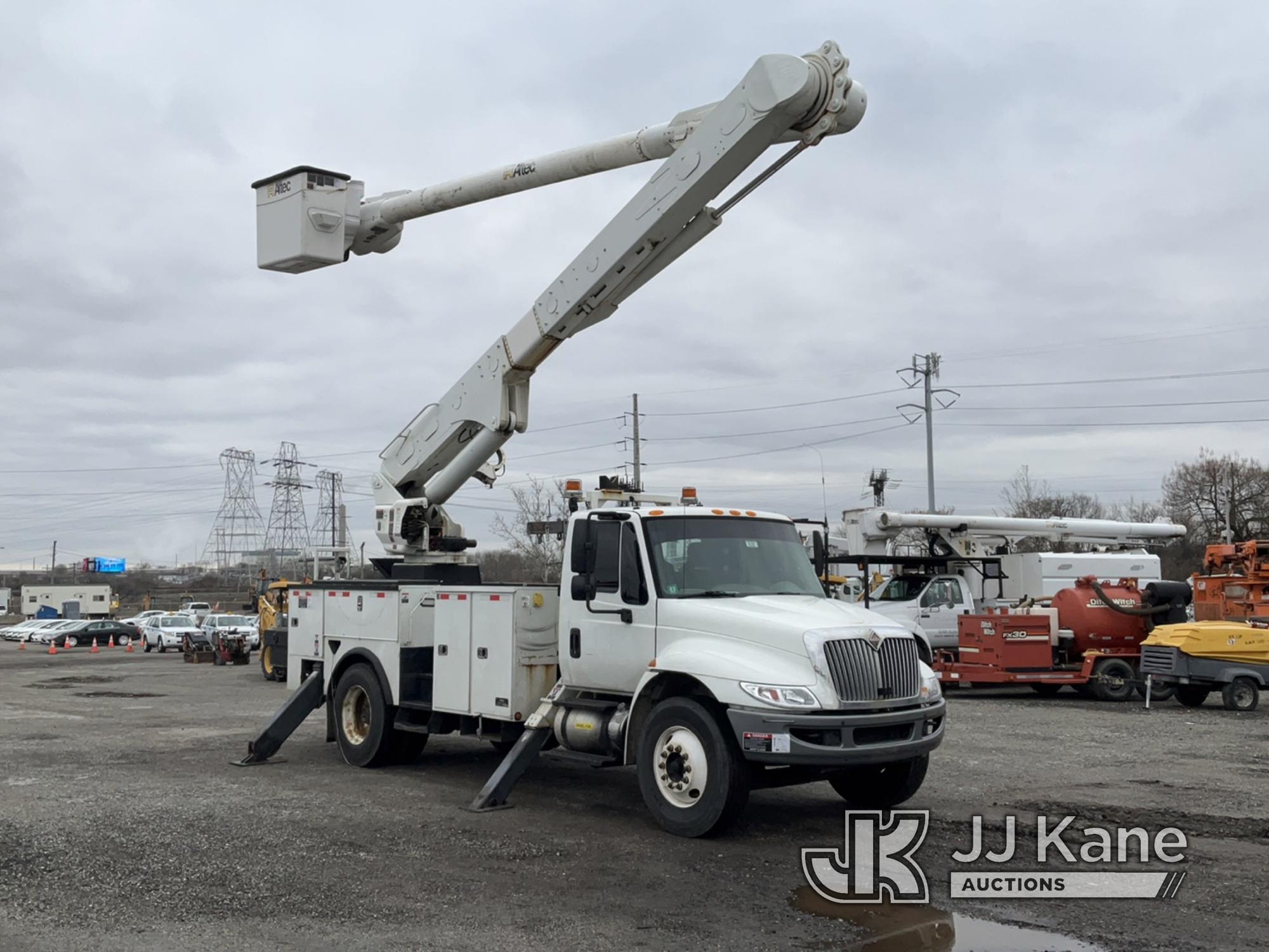 (Plymouth Meeting, PA) Altec AM55-E, Over-Center Material Handling Bucket Truck rear mounted on 2011