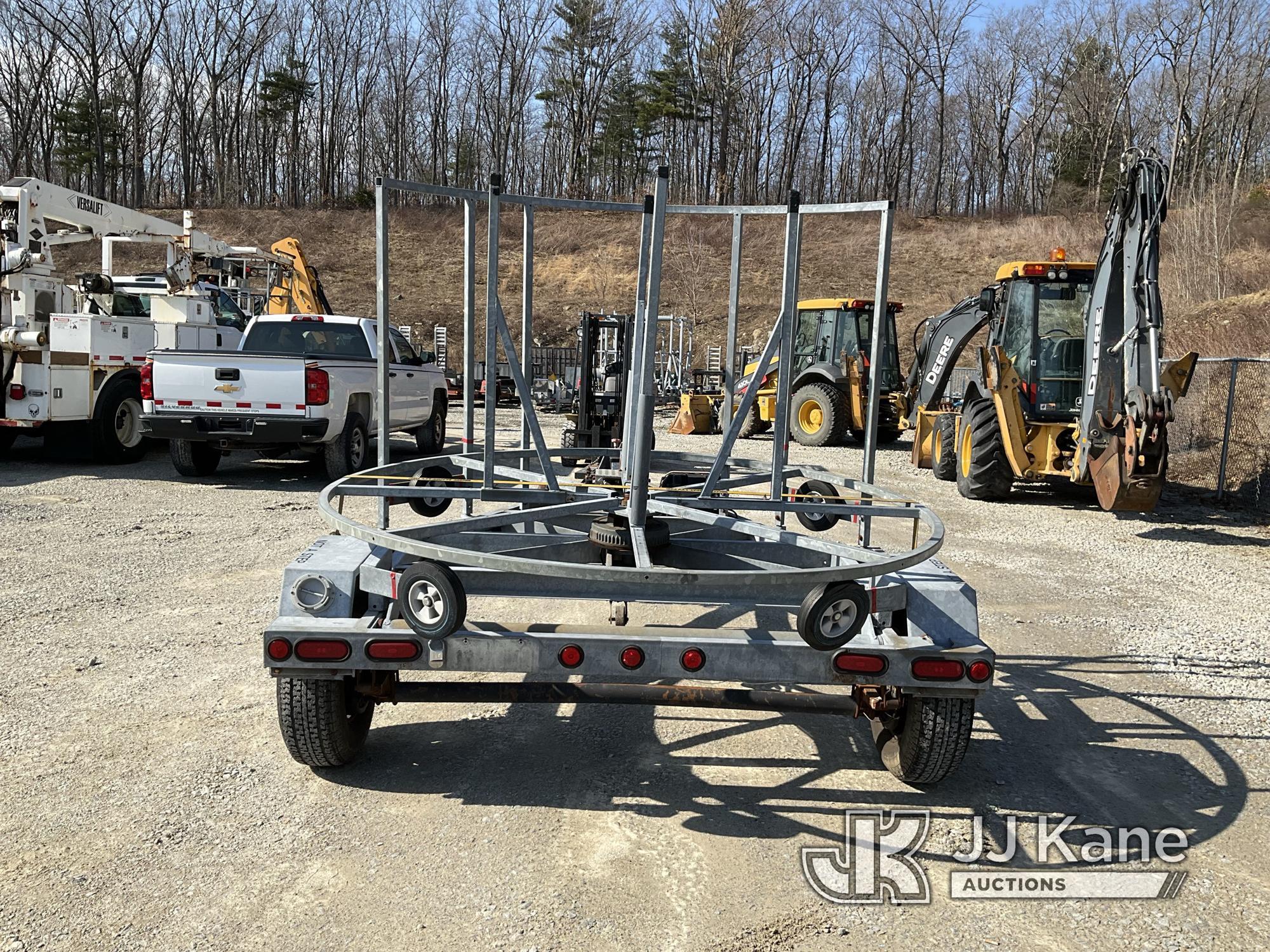 (Shrewsbury, MA) 2010 Purdy Bilt Galvanized Rotating PVC Coil Pipe Trailer Operates