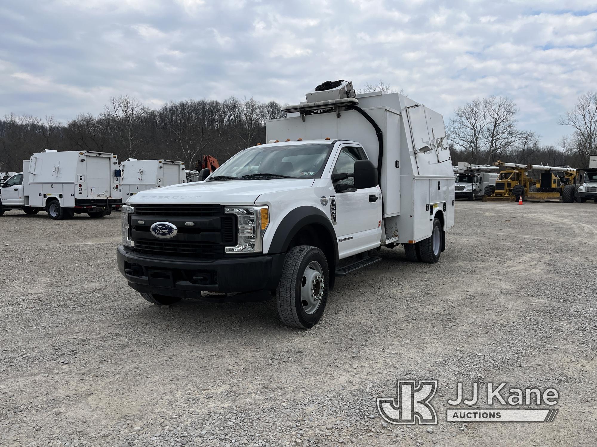 (Smock, PA) 2017 Ford F550 Air Compressor/Enclosed Utility Truck Runs, Moves & Operates, Compressor