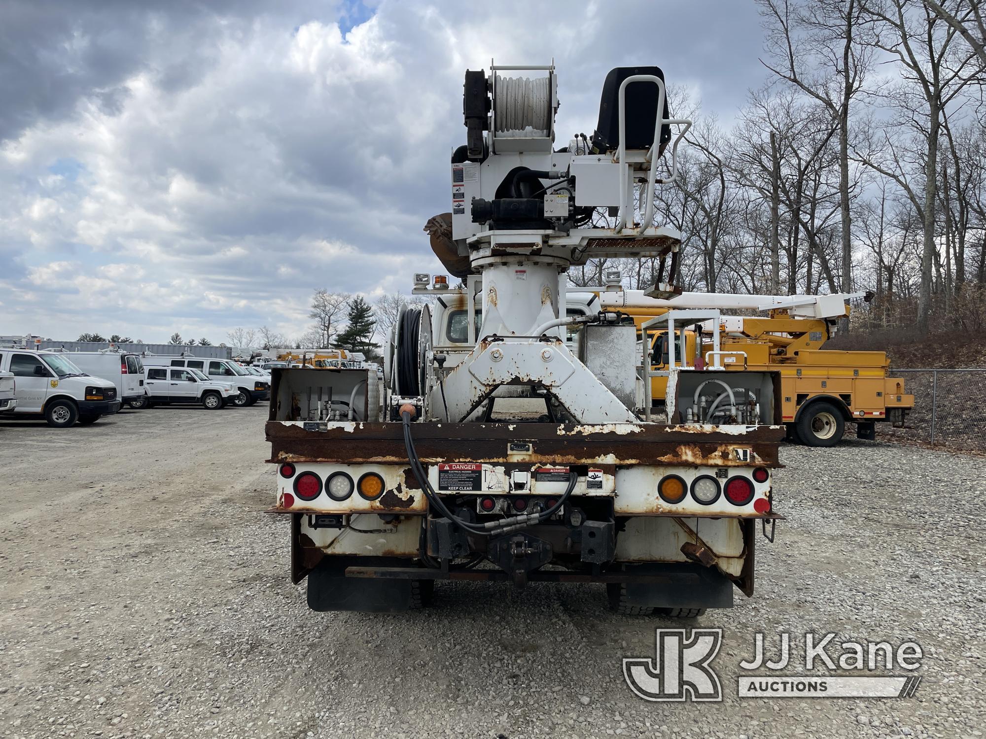 (Shrewsbury, MA) Altec DC47TR, Digger Derrick rear mounted on 2011 Freightliner M2 106 Flatbed/Utili