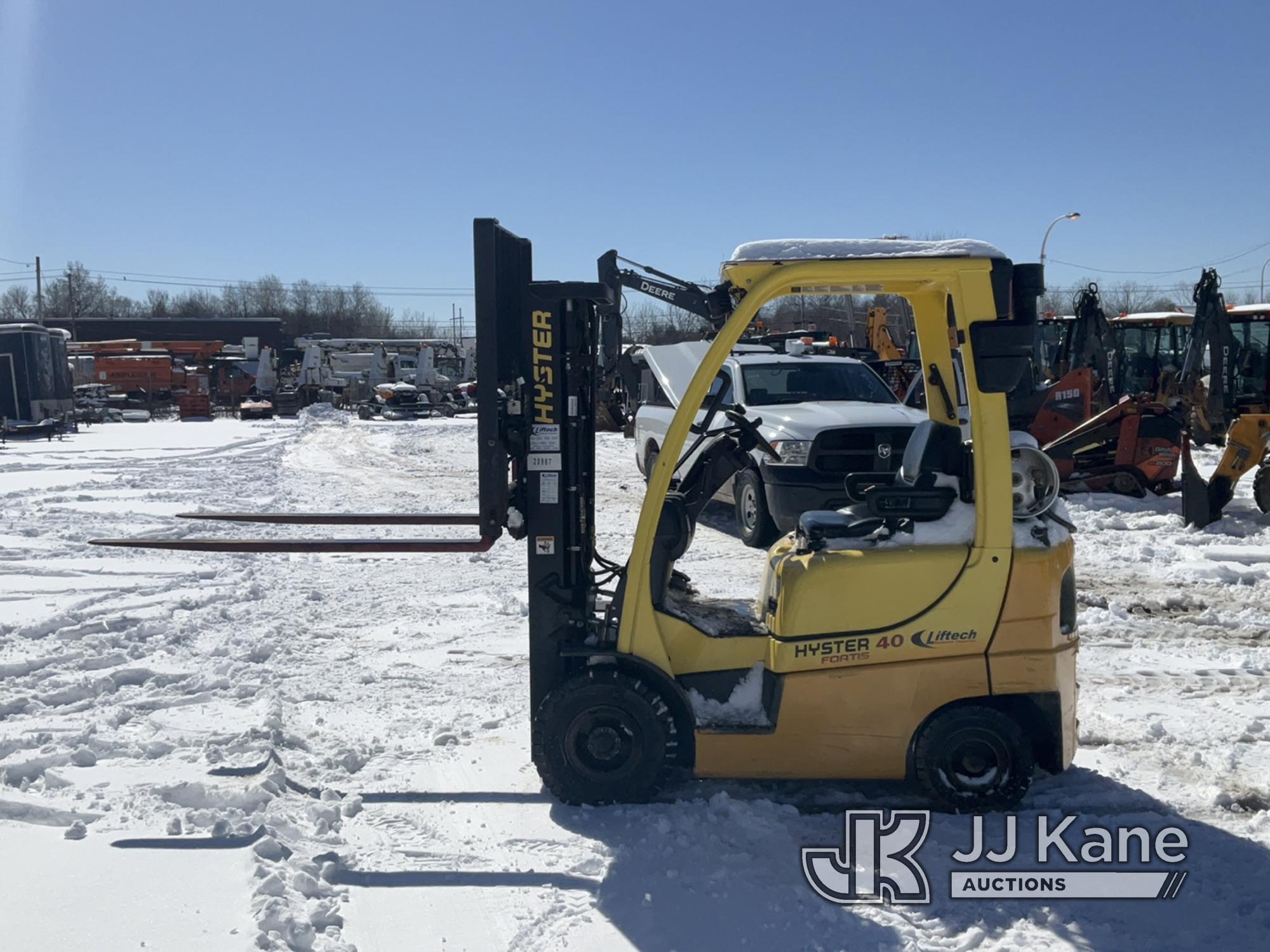 (Rome, NY) 2013 Hyster H40FTS Cushion Tired Forklift Runs & Operates, LPG Tank Not In Sale