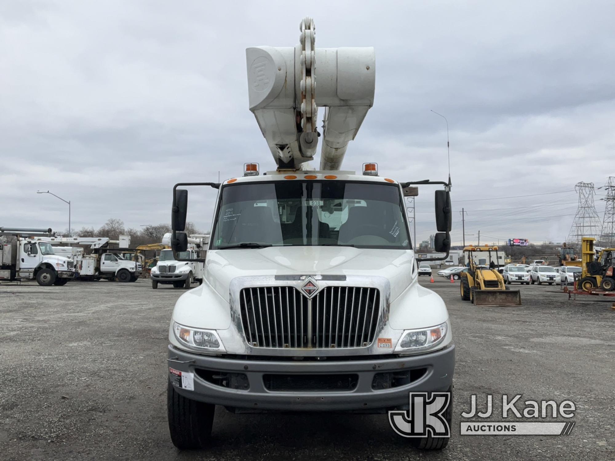 (Plymouth Meeting, PA) Altec AM55-E, Over-Center Material Handling Bucket Truck rear mounted on 2011