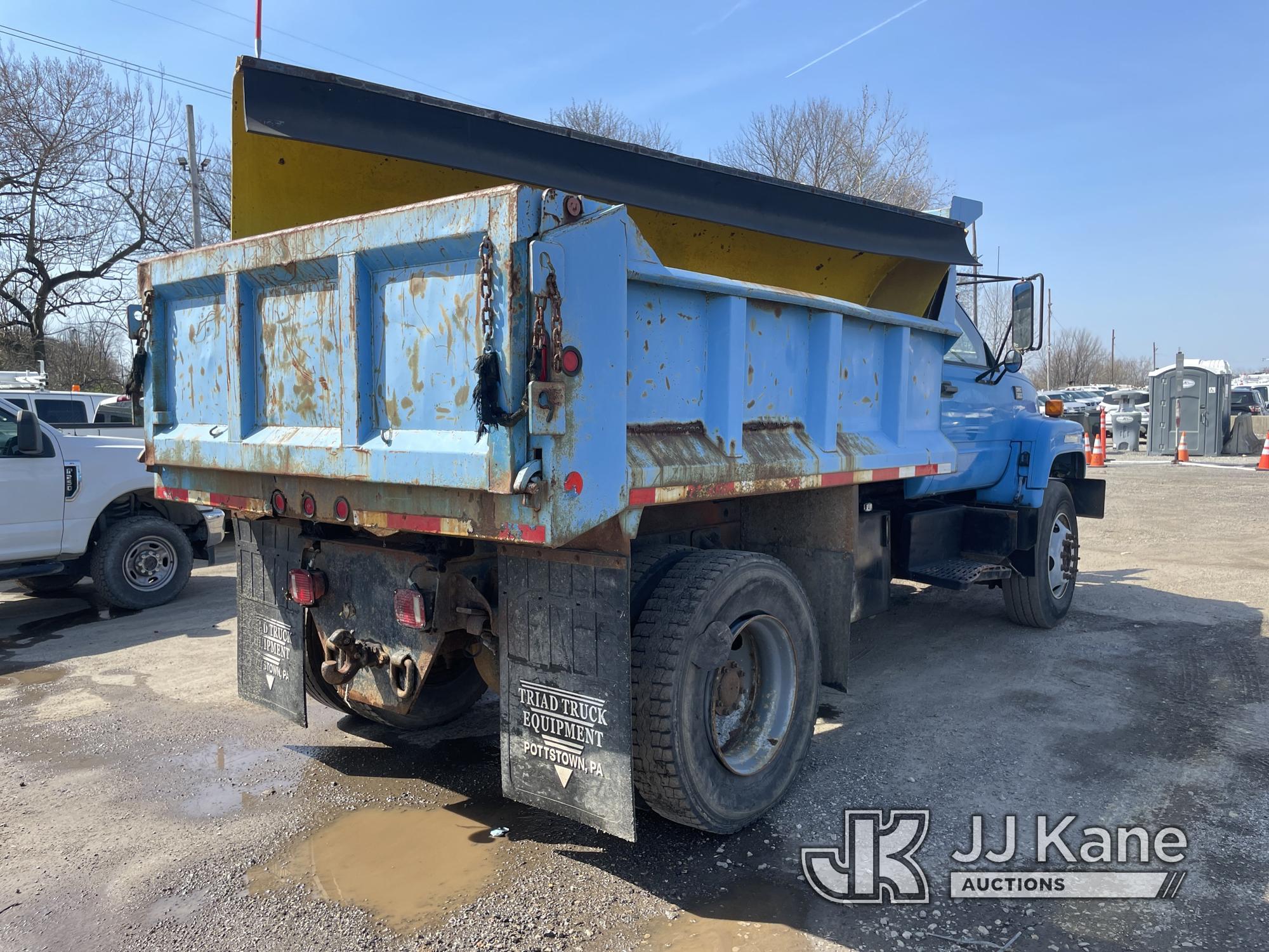 (Plymouth Meeting, PA) 1999 GMC C8500 Dump Truck Runs & Moves, Body & Rust Damage, Bad Tire, Must To