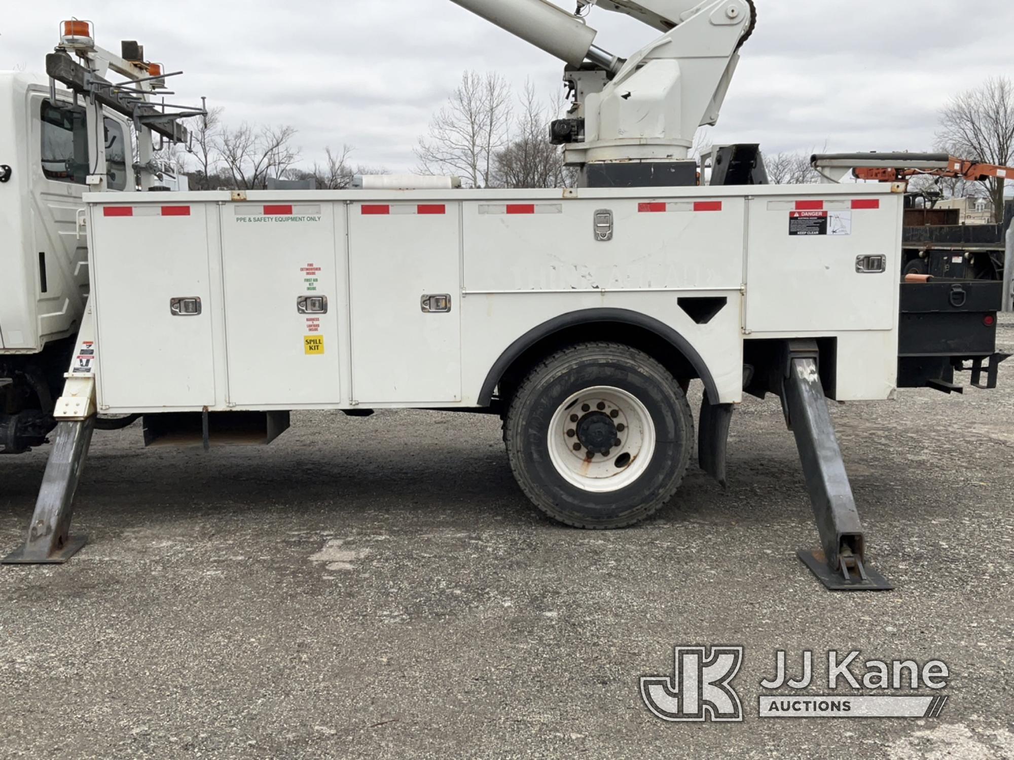 (Plymouth Meeting, PA) Altec AM55-E, Over-Center Material Handling Bucket Truck rear mounted on 2011