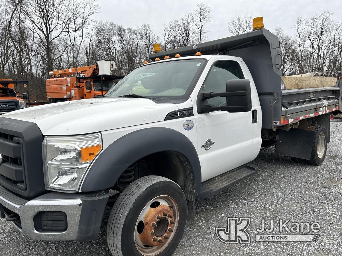 (Hagerstown, MD) 2015 Ford F550 Dump Truck Not Running, Engine Damage, Condition Unknown, Rust & Bod