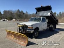 1994 Ford F350 4x4 Dump Truck Jump to Start, Runs, Moves, Operates) (Bad Power Steering, Low Brake P