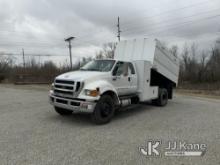 2015 Ford F750 Crew Cab Chipper Dump Truck Runs, Moves & Operates) (Body Damage) (Seller States: Tra