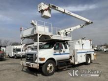 Versalift V0255REV-02, Over-Center Bucket Truck mounted behind cab on 2010 Ford F750 Extended-Cab En