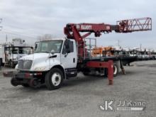 Elliott S50 MHA, Sign Crane Platform Lift mounted behind cab on 2005 International 4300 Flatbed Truc