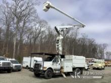 Altec LR760E70, Over-Center Elevator Bucket Truck mounted behind cab on 2012 Ford F750 Chipper Dump 