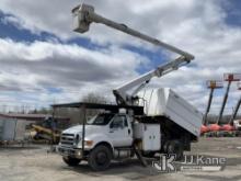 (Rome, NY) Altec LR756, Over-Center Bucket Truck mounted behind cab on 2013 Ford F750 Chipper Dump T