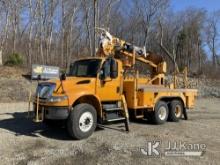 Altec DM45-B, Digger Derrick rear mounted on 2006 International 4400 T/A Flatbed/Utility Truck Runs,